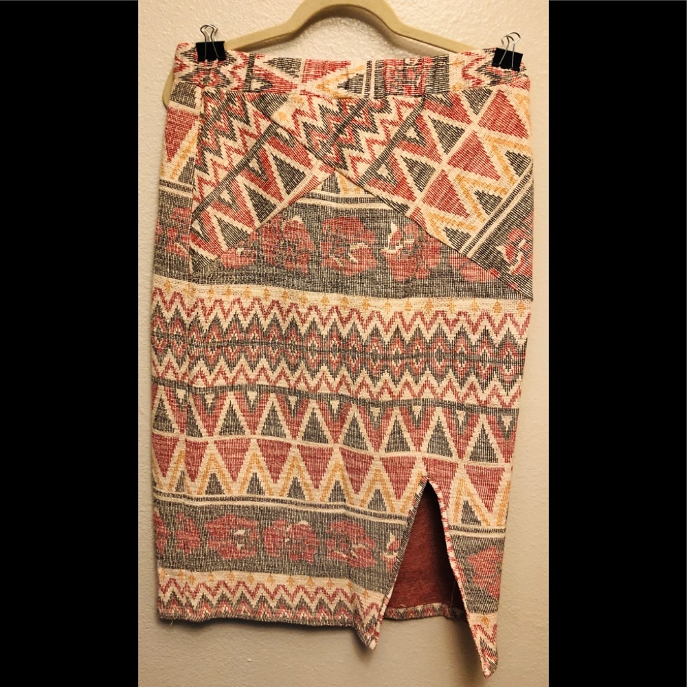 EUC Free People Printed Pencil Skirt in Size Large